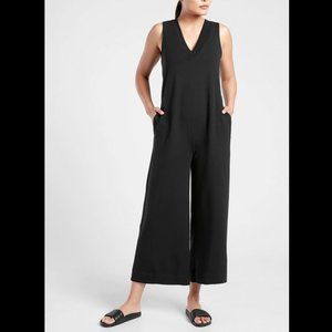 ATHLETA BLACK WIDE LEG PANTS SERENITY ROMPER JUMPSUIT